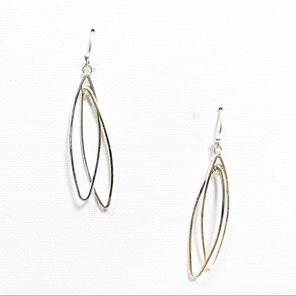 Handmade Silver Leaf Dangle Earring lightweight